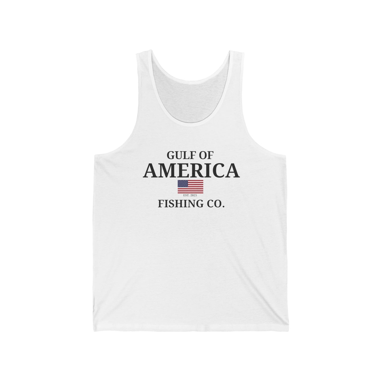 Unisex Jersey Tank Gulf of America Fishing Co with Flag