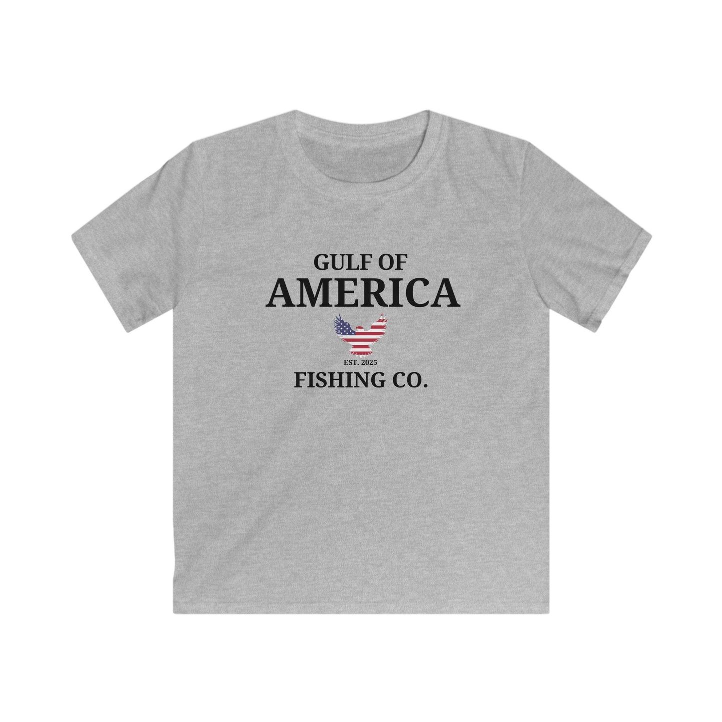 Kids Gulf of America Fishing Co with Eagle Softstyle Tee