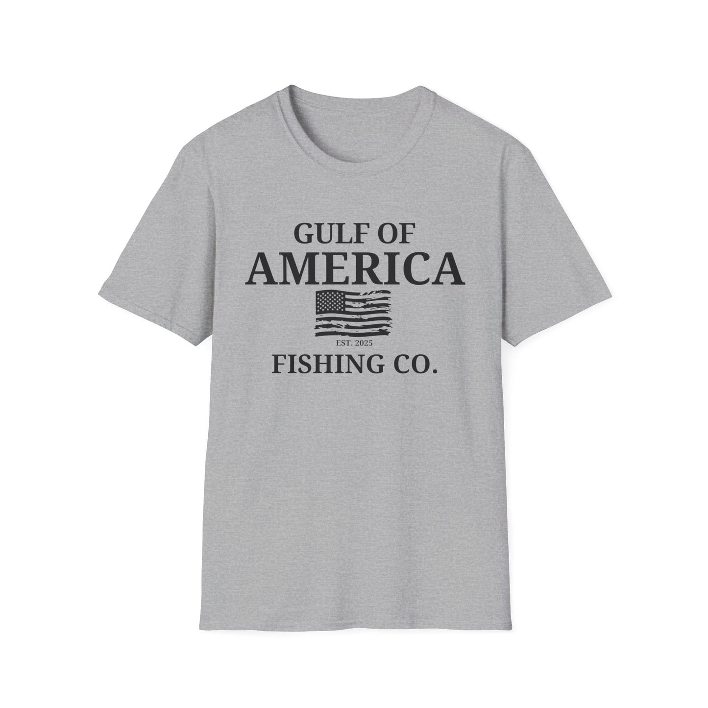Unisex Softstyle T-Shirt Gulf of America Fishing Co Distressed Flag