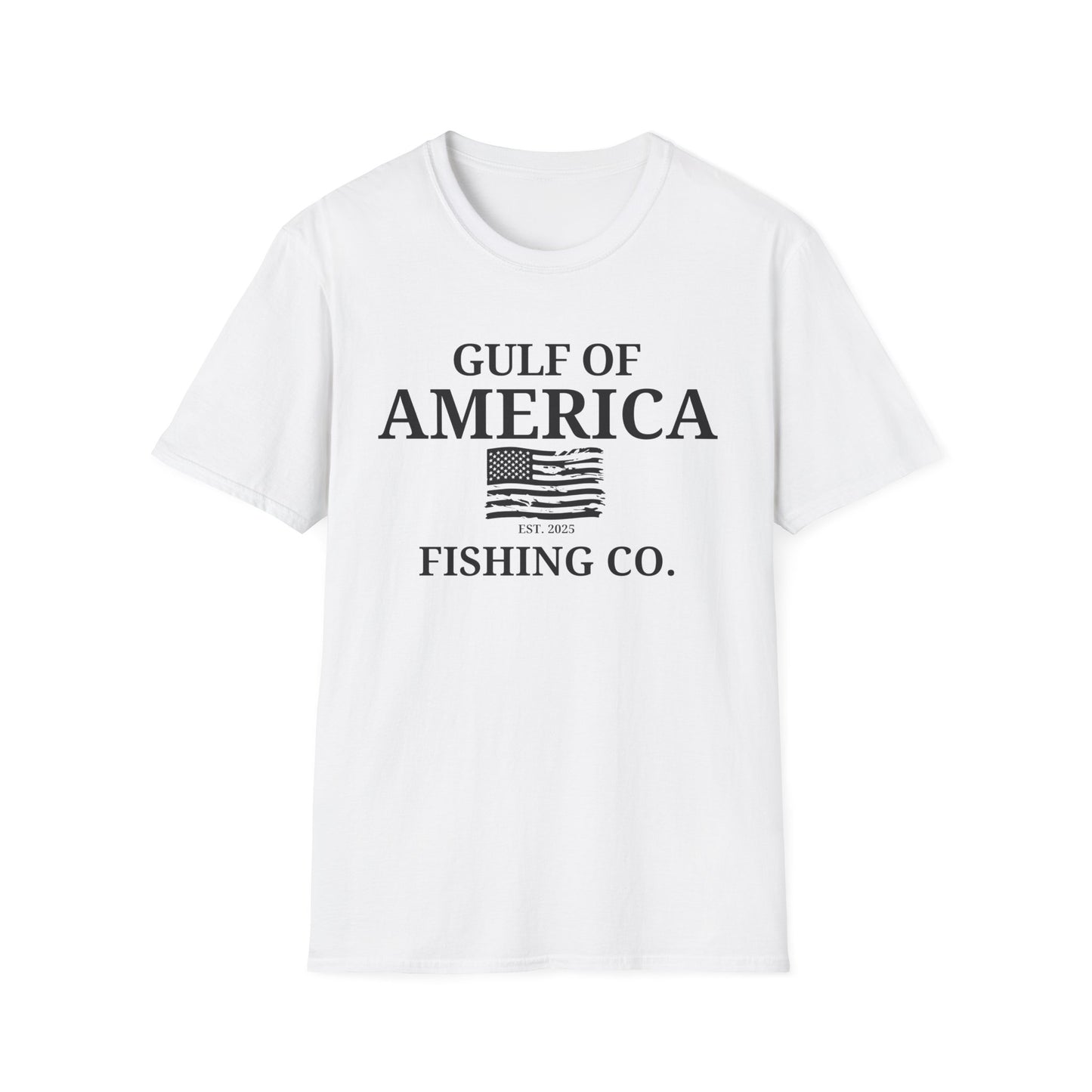 Unisex Softstyle T-Shirt Gulf of America Fishing Co Distressed Flag