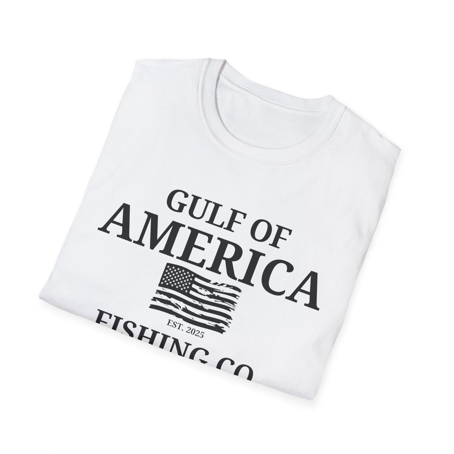 Unisex Softstyle T-Shirt Gulf of America Fishing Co Distressed Flag