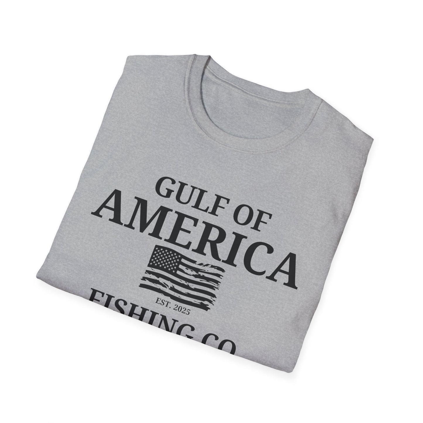 Unisex Softstyle T-Shirt Gulf of America Fishing Co Distressed Flag