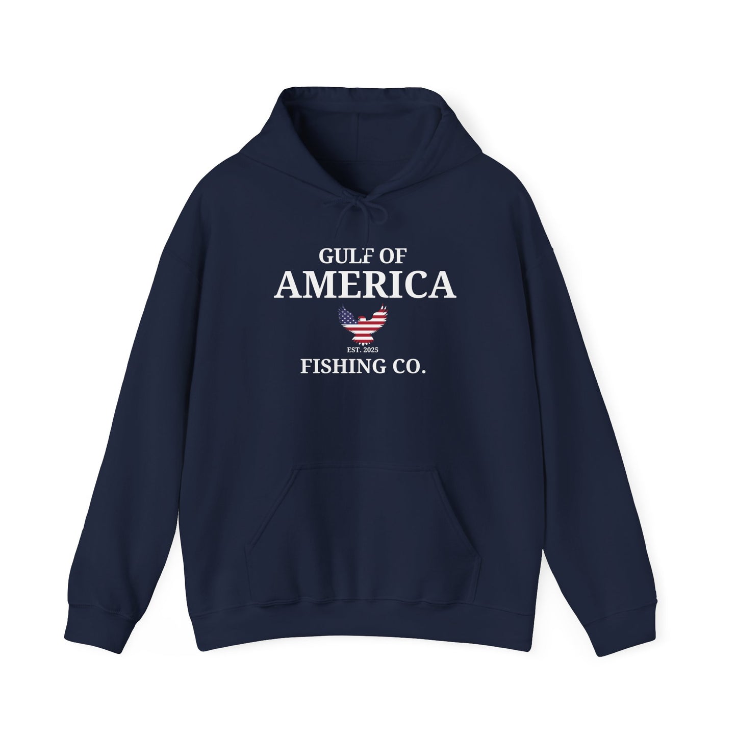 Unisex Heavy Blend™ Hooded Sweatshirt Gulf of America Fishing Co with Eagle