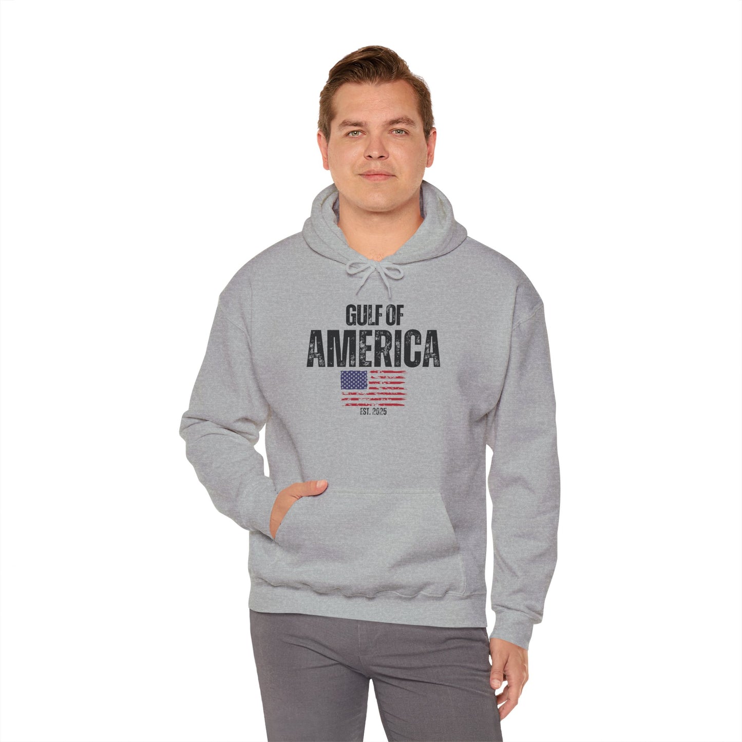 Unisex Heavy Blend™ Hooded Sweatshirt Gulf of America Distressed Flag