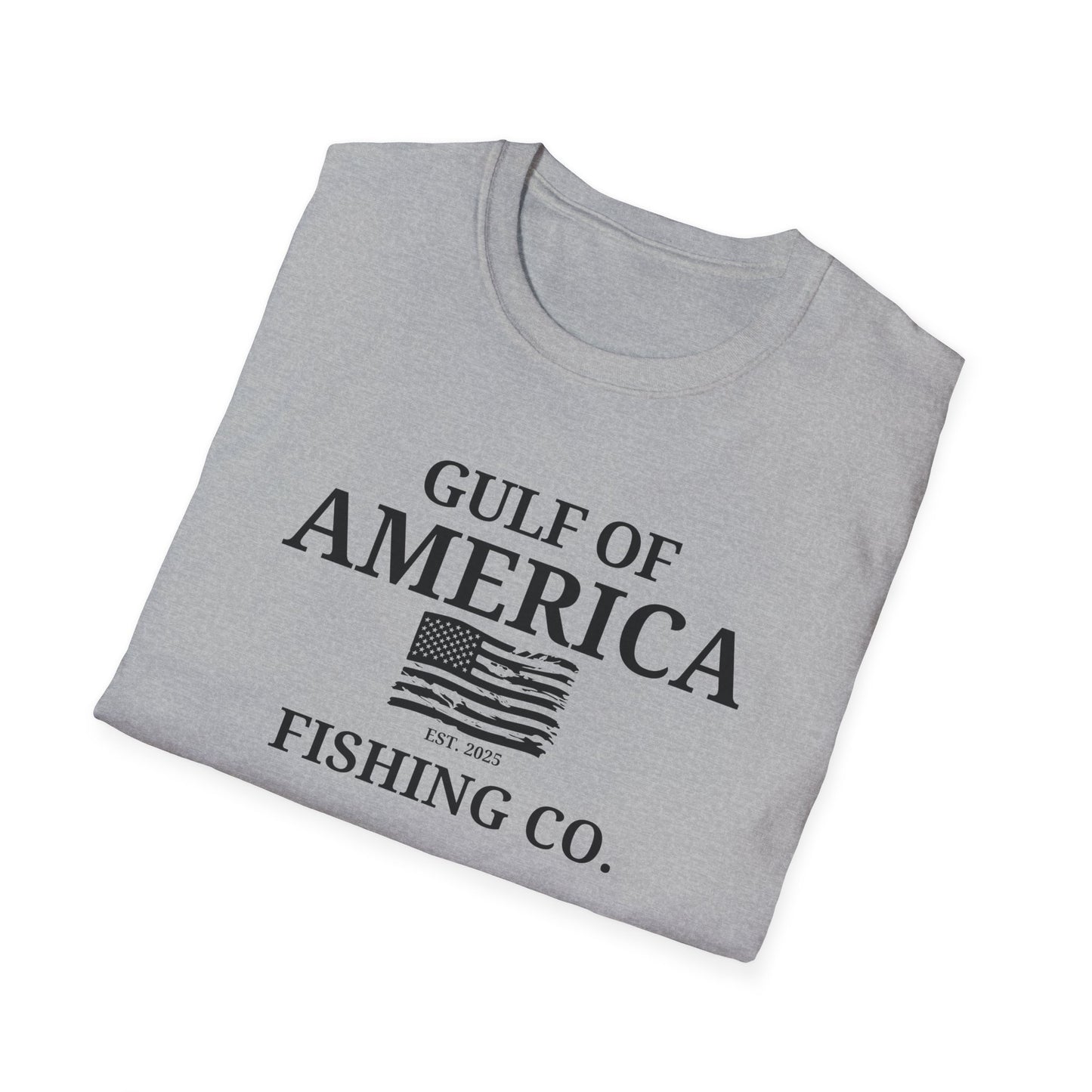 Unisex Softstyle T-Shirt Gulf of America Fishing Co Distressed Flag