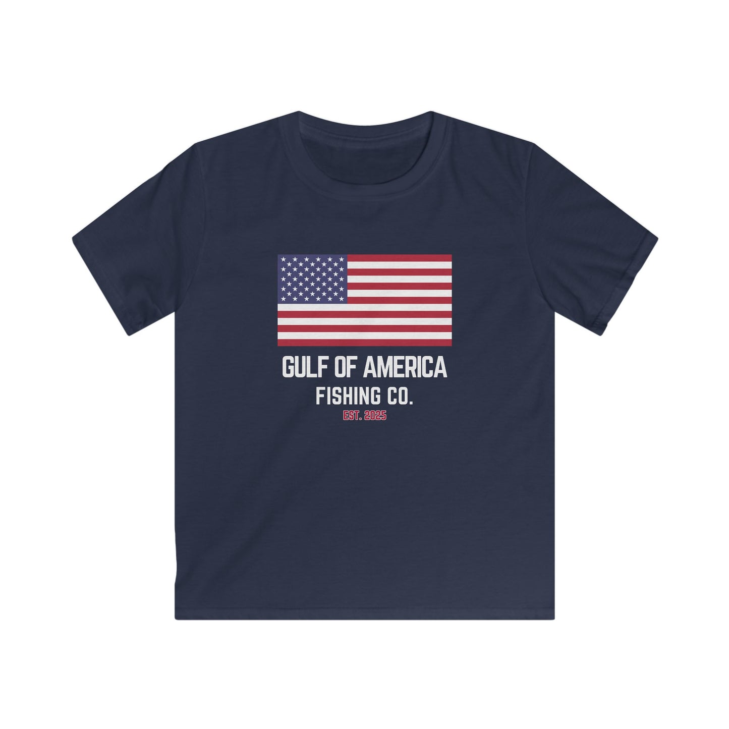 Kids Softstyle Tee Gulf of America Fishing Co Large Flag