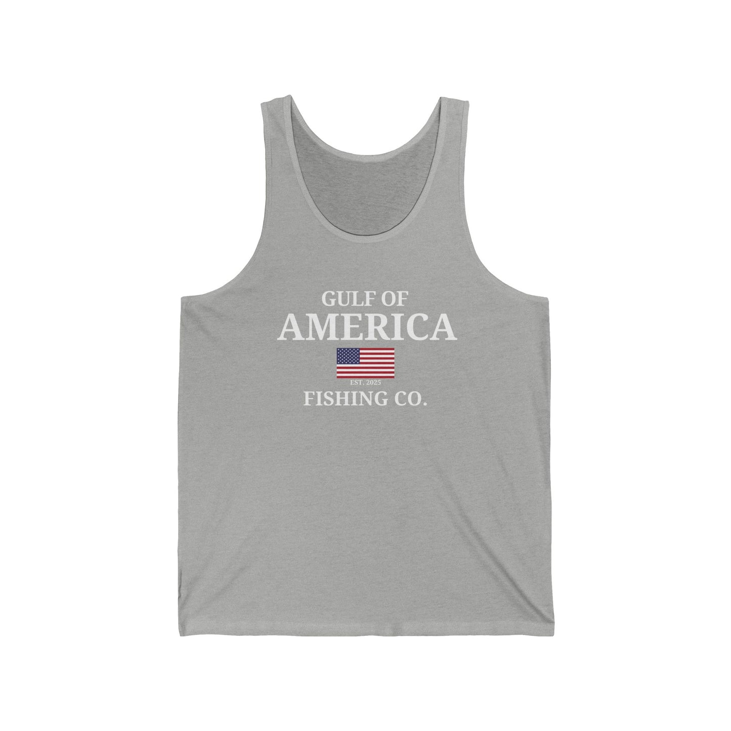 Unisex Jersey Tank Gulf of America Fishing Co with Flag