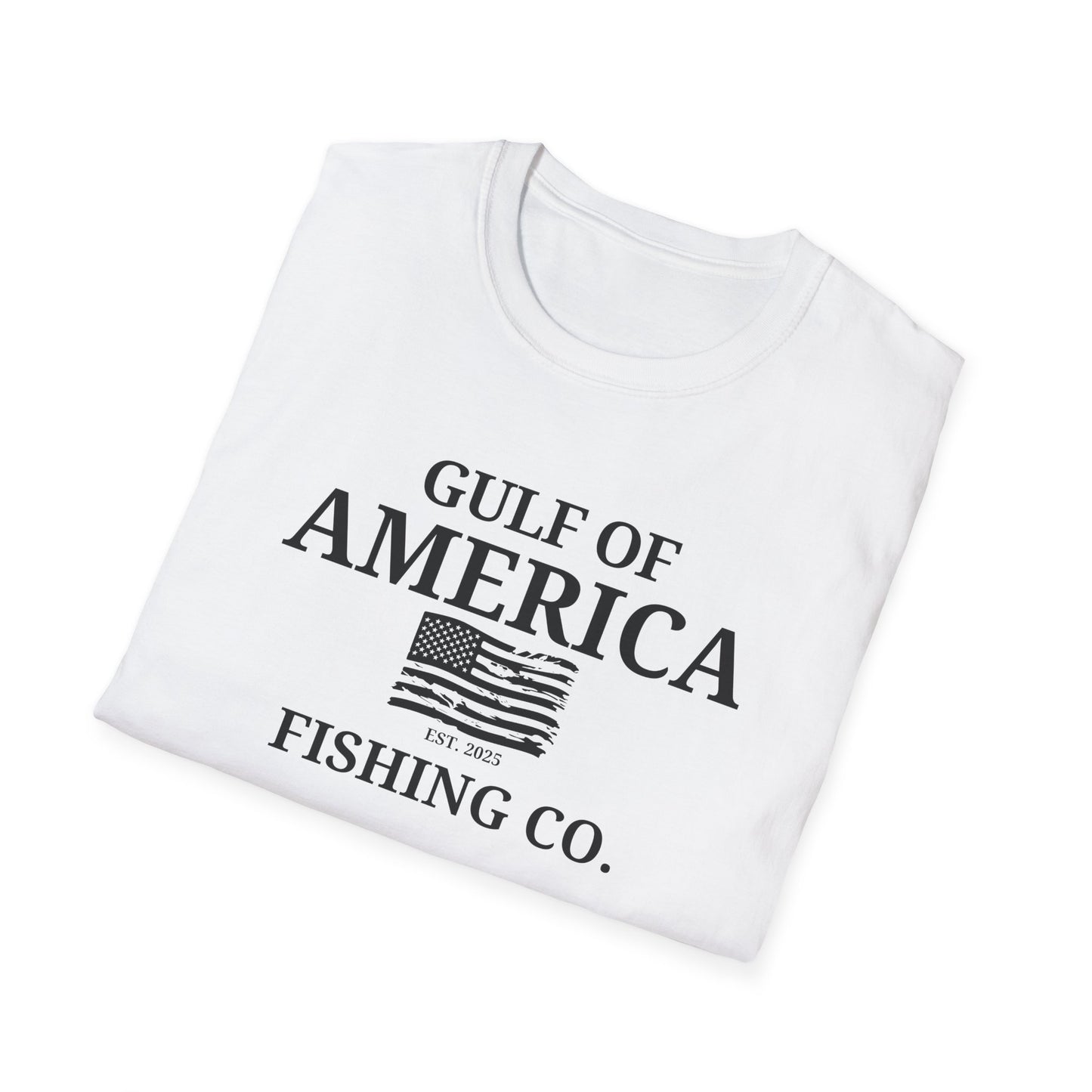 Unisex Softstyle T-Shirt Gulf of America Fishing Co Distressed Flag