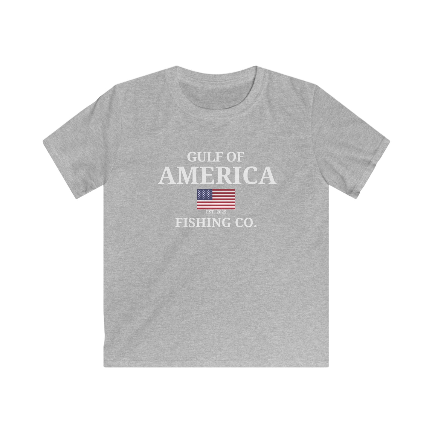 Kids Gulf of America Fishing Co with Flag  Softstyle Tee