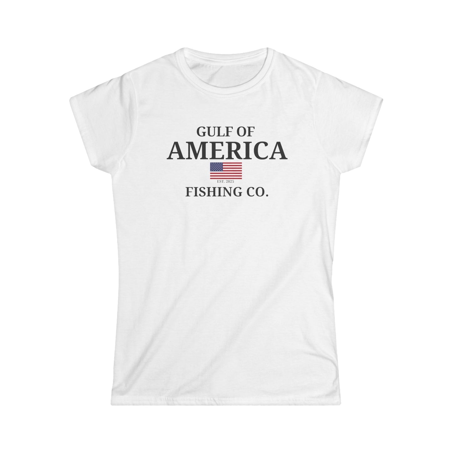 Women's Softstyle Tee Gulf of America Fishing Co with Flag