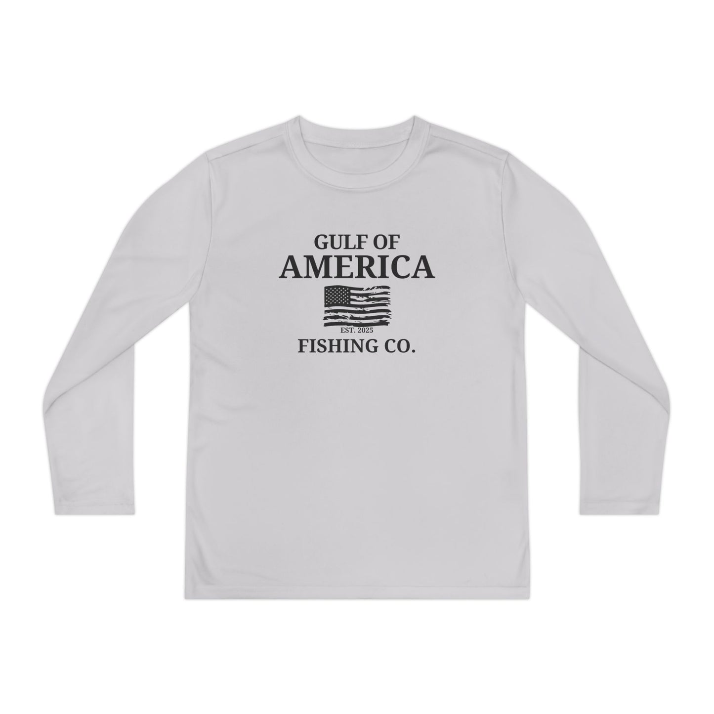 Youth Long Sleeve Competitor Tee Gulf of America Distressed Flag