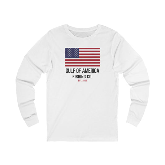 Unisex Jersey Long Sleeve Gulf of America Fishing Co Large Flag