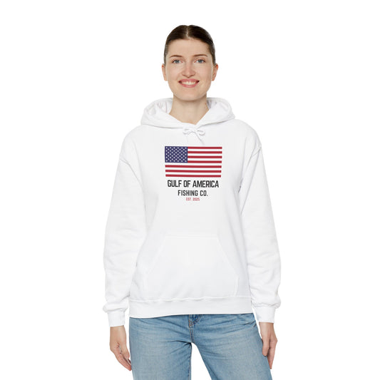 Unisex Heavy Blend™ Hooded Sweatshirt Gulf of America Fishing Co Large Flag