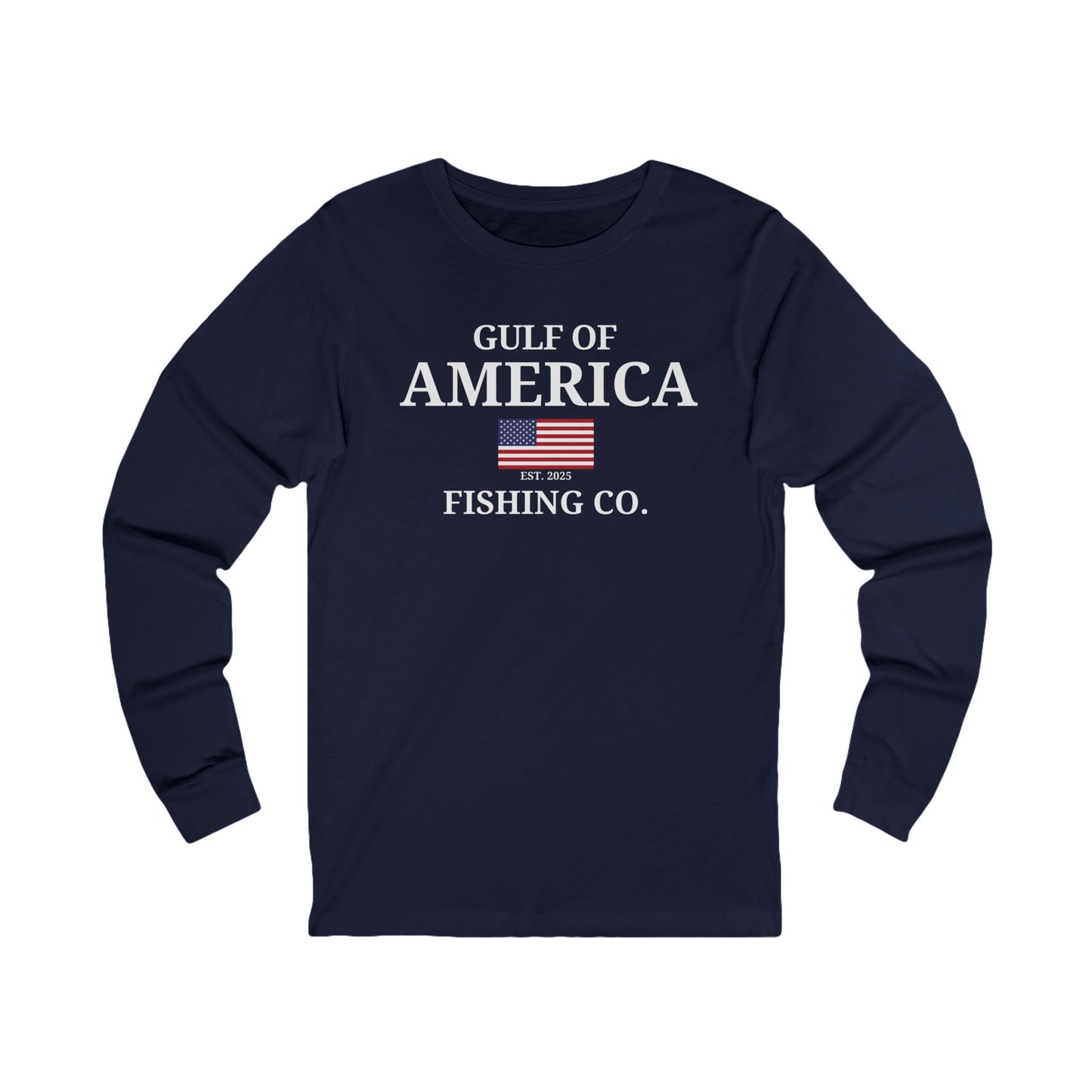 Unisex Jersey Long Sleeve Gulf of America Fishing Co with Flag