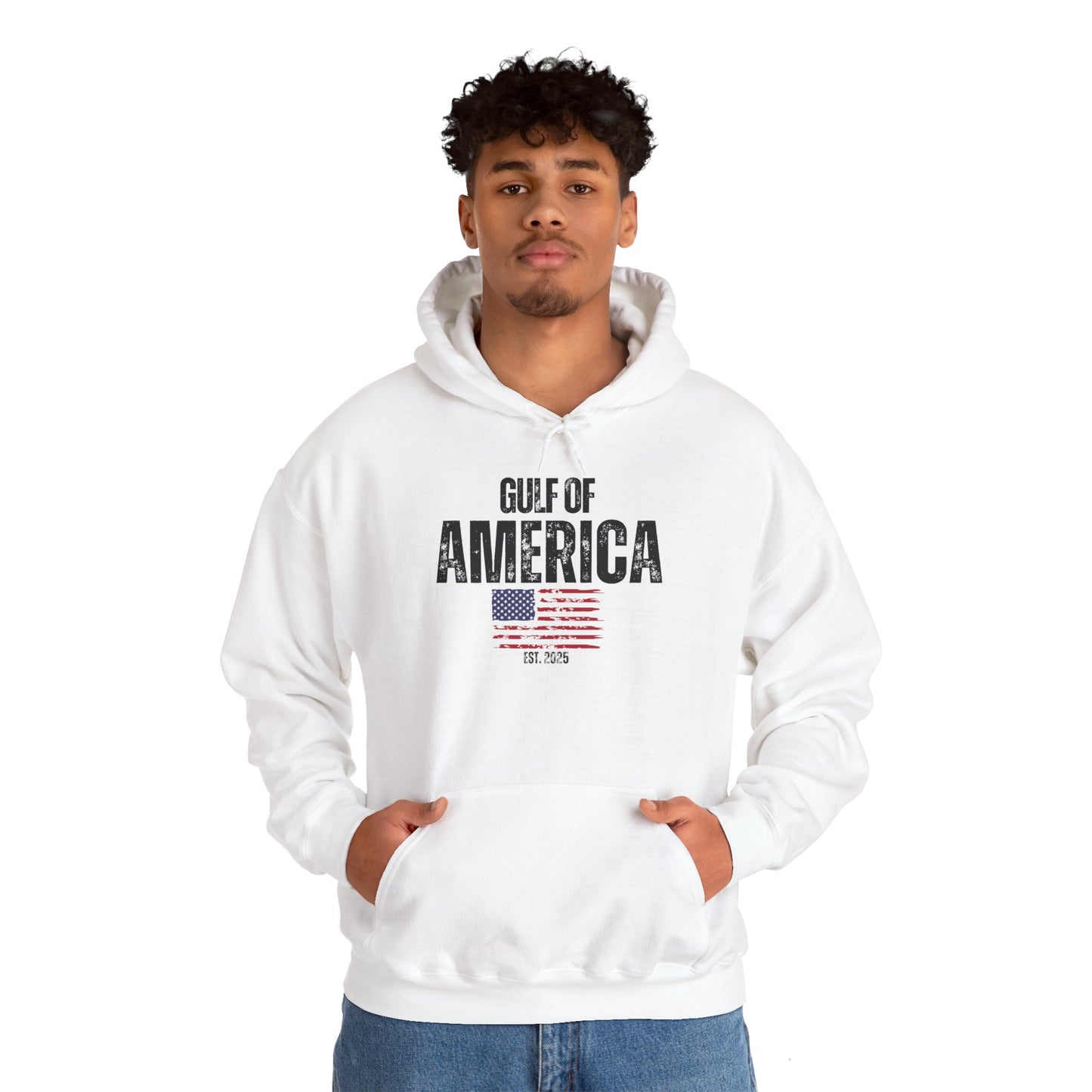 Unisex Heavy Blend™ Hooded Sweatshirt Gulf of America Distressed Flag