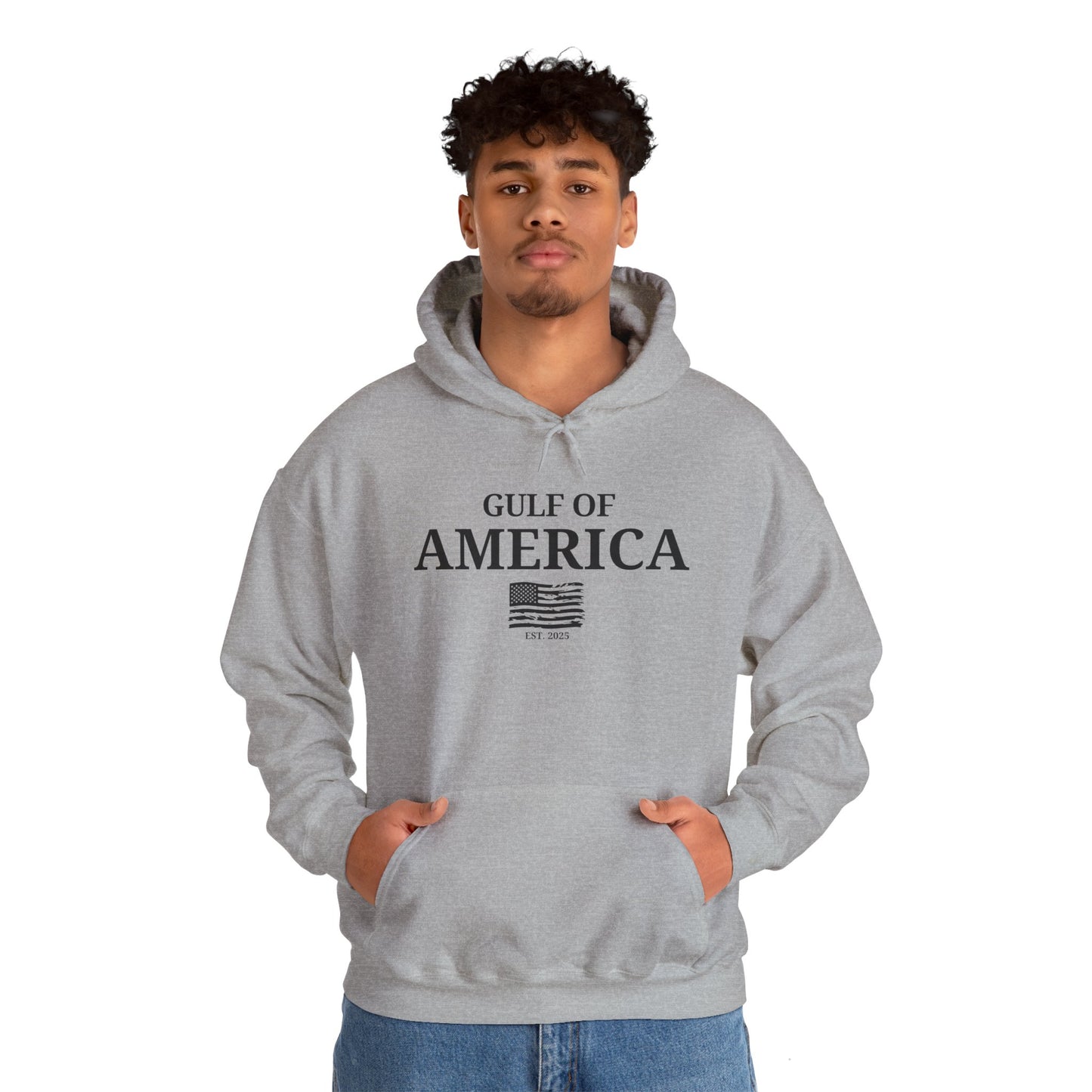 Unisex Heavy Blend™ Hooded Sweatshirt Gulf of America with Distressed Flag