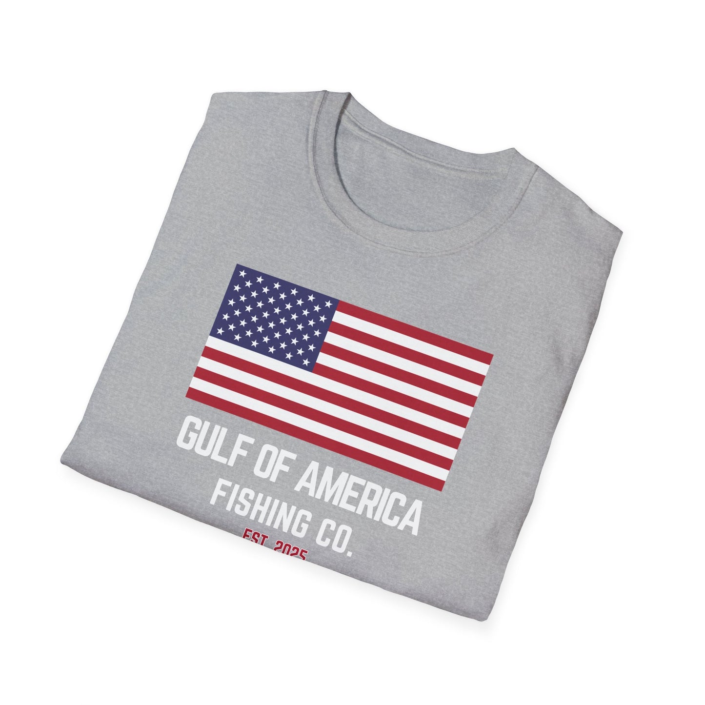 Unisex Softstyle T-Shirt Gulf of America Fishing Co Large Flag