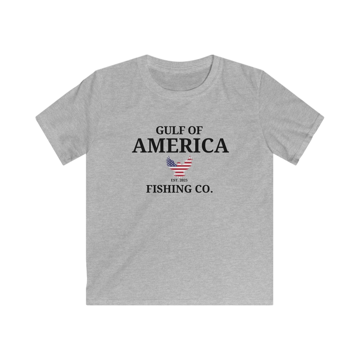 Kids Gulf of America Fishing Co with Eagle Softstyle Tee