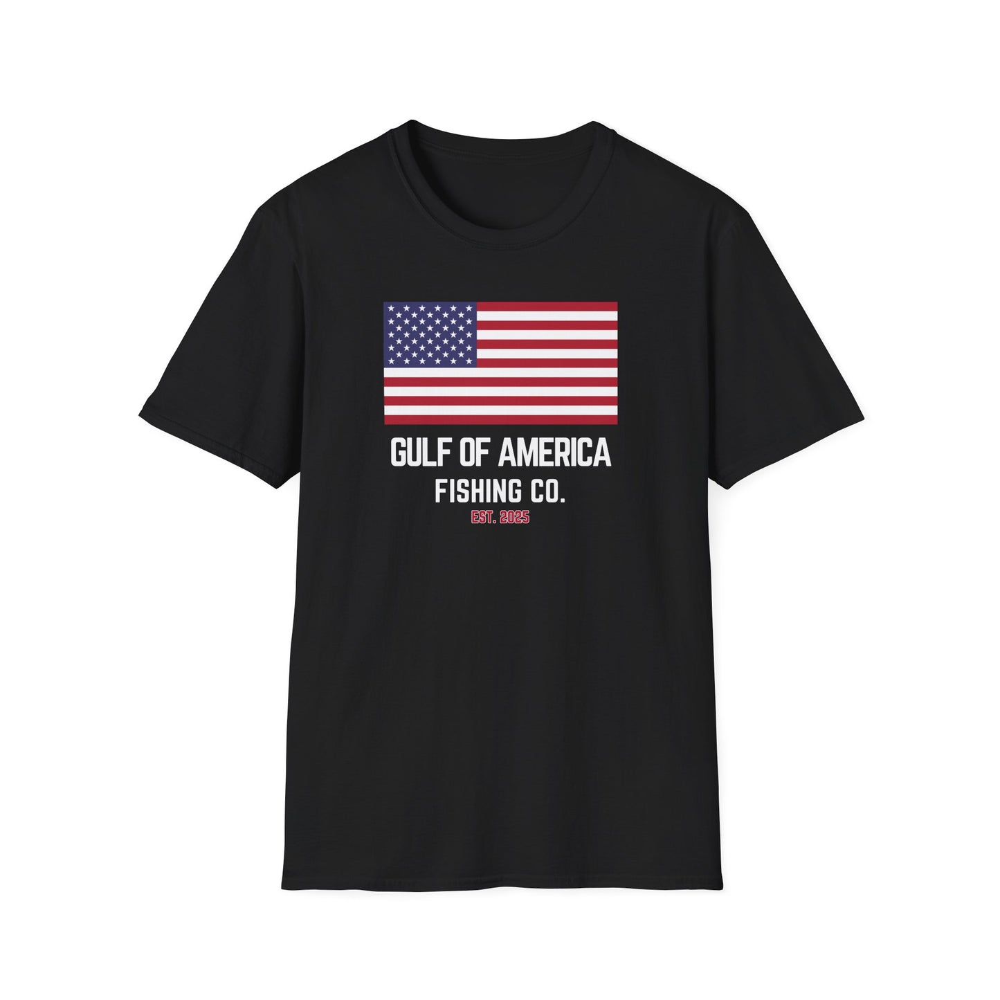 Unisex Softstyle T-Shirt Gulf of America Fishing Co Large Flag