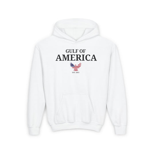 Youth Heavy Blend Hooded Sweatshirt Gulf of America with Eagle