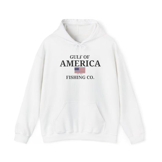 Unisex Heavy Blend™ Hooded Sweatshirt Gulf of America Fishing Co with Flag