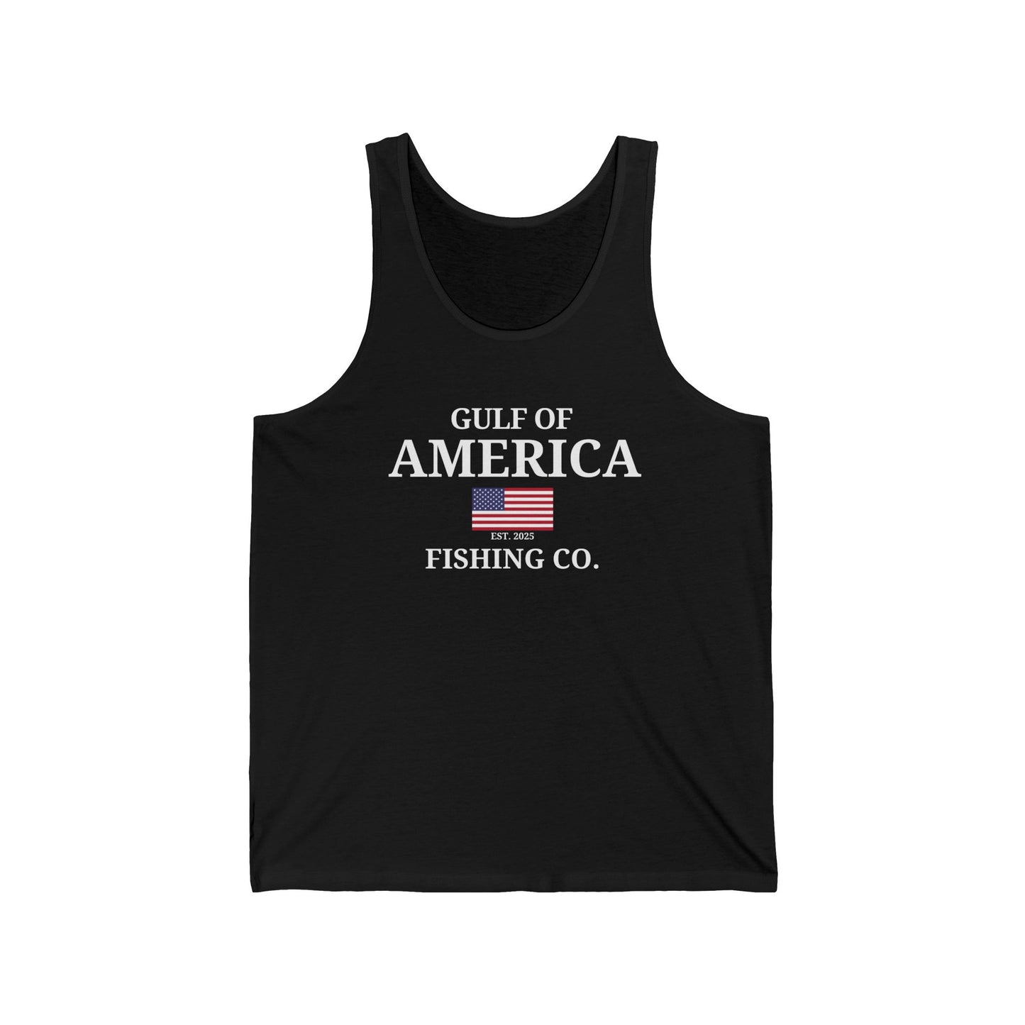 Unisex Jersey Tank Gulf of America Fishing Co with Flag