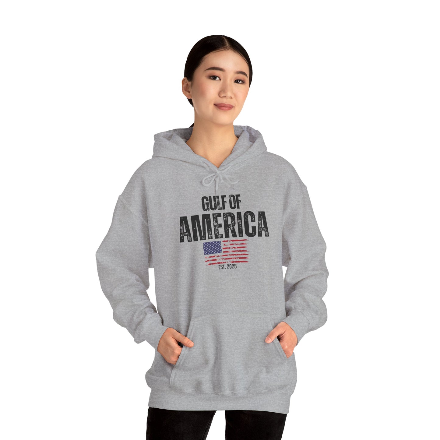 Unisex Heavy Blend™ Hooded Sweatshirt Gulf of America Distressed Flag