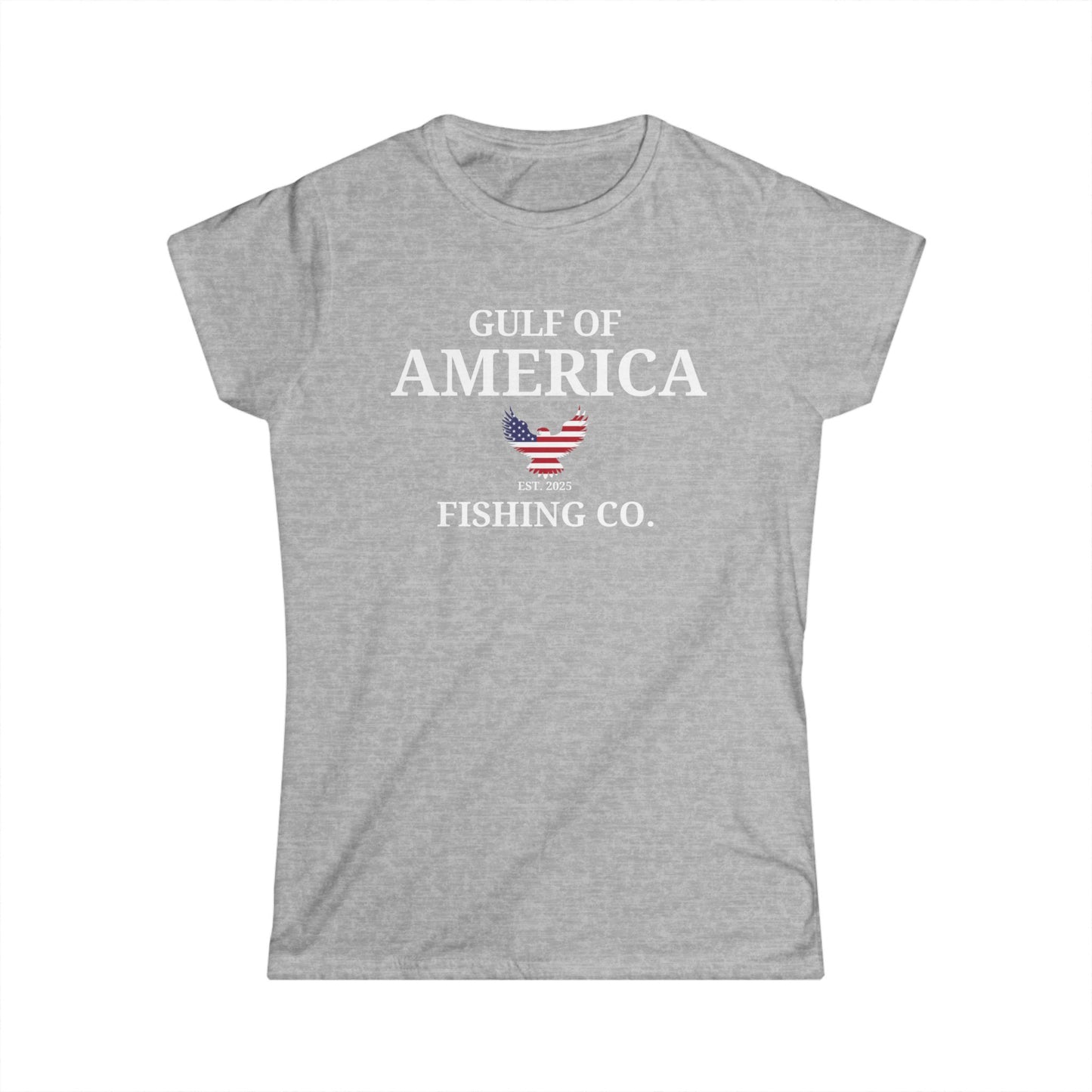 Women's Softstyle Tee Gulf of America Fishing Co with Eagle