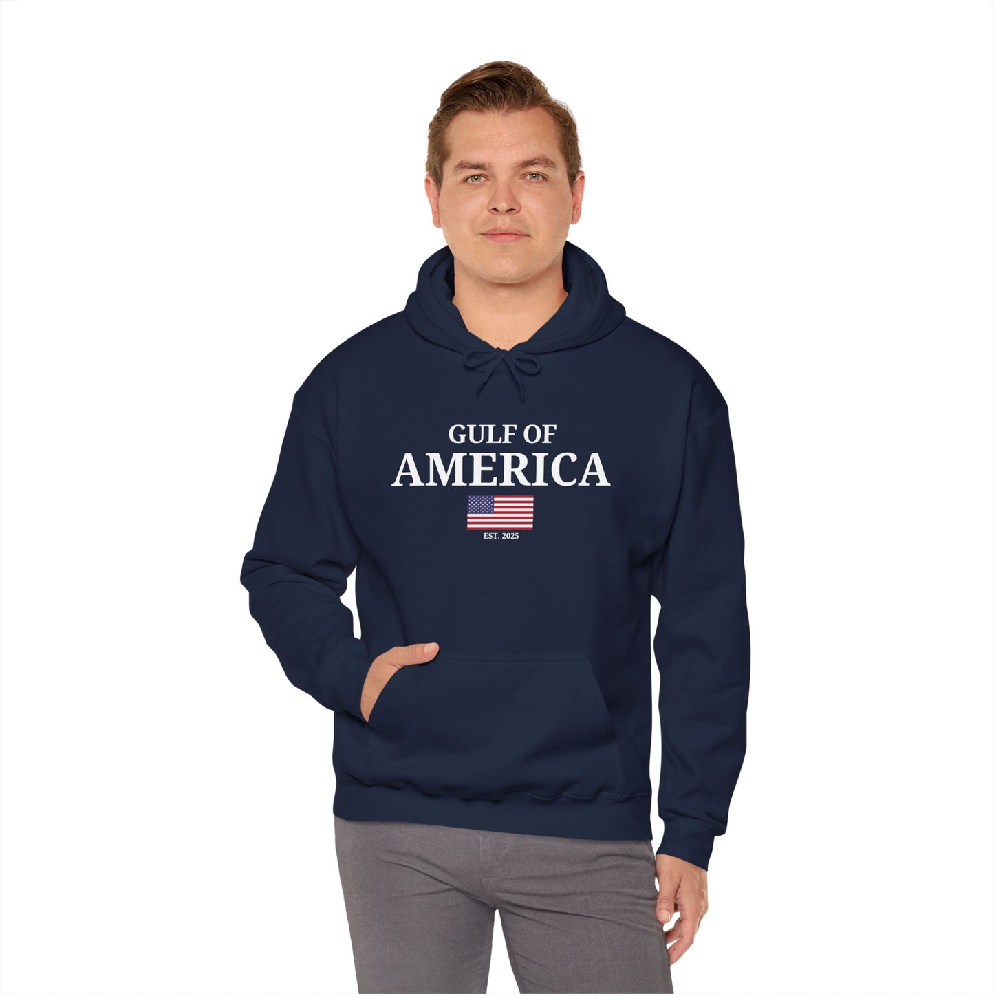 Unisex Heavy Blend™ Hooded Sweatshirt Gulf of America with Flag