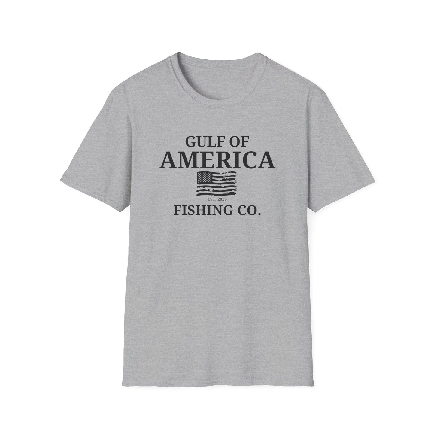 Unisex Softstyle T-Shirt Gulf of America Fishing Co Distressed Flag