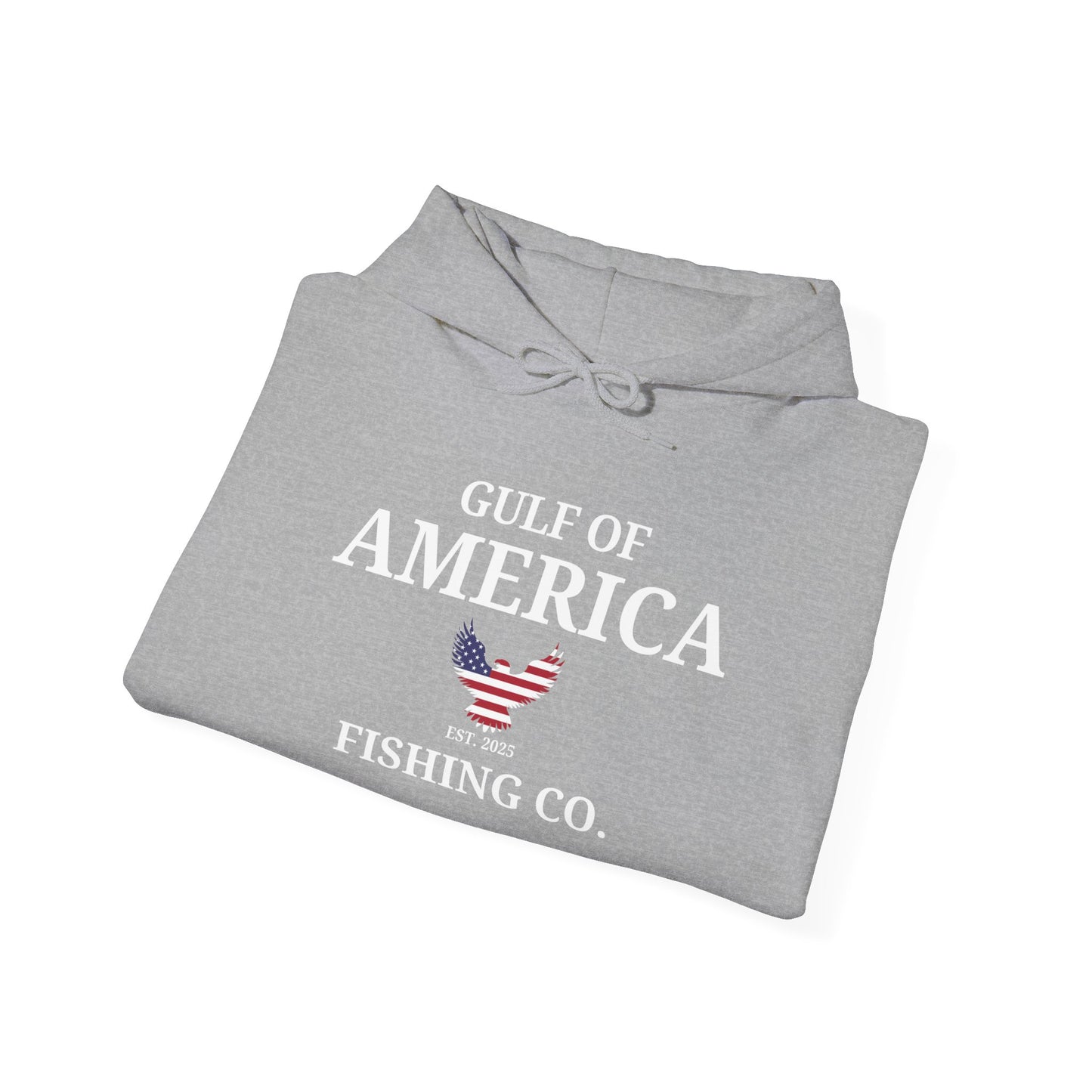 Unisex Heavy Blend™ Hooded Sweatshirt Gulf of America Fishing Co with Eagle