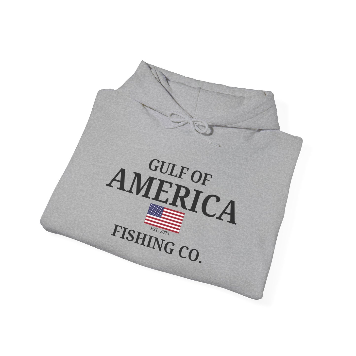 Unisex Heavy Blend™ Hooded Sweatshirt Gulf of America Fishing Co with Flag