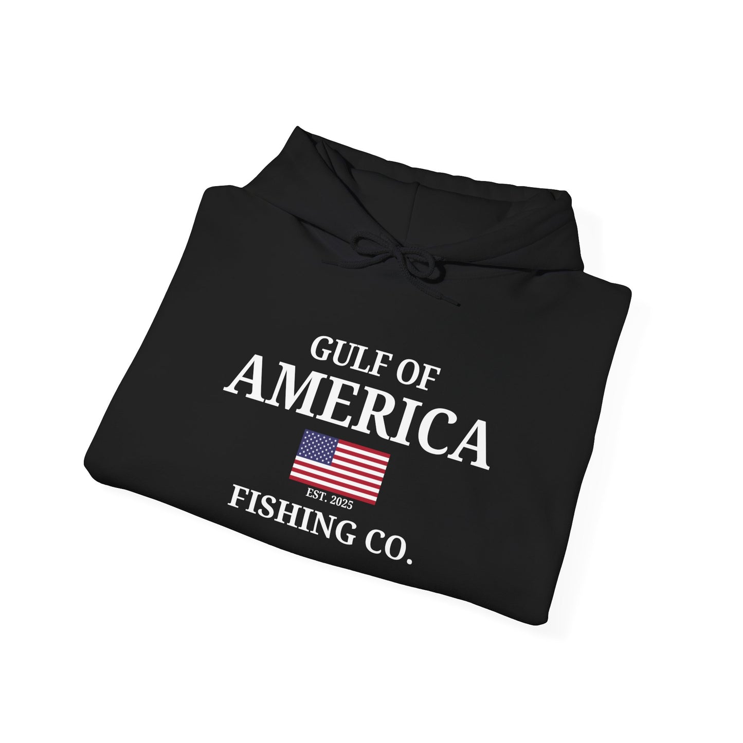 Unisex Heavy Blend™ Hooded Sweatshirt Gulf of America Fishing Co with Flag