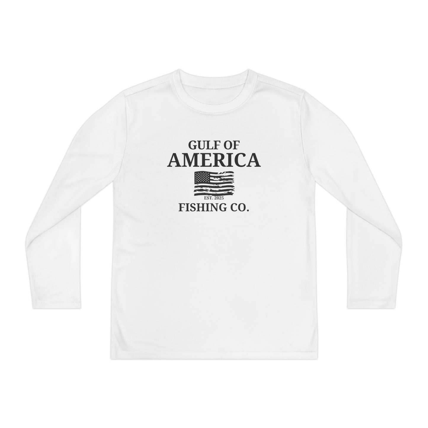 Youth Long Sleeve Competitor Tee Gulf of America Distressed Flag