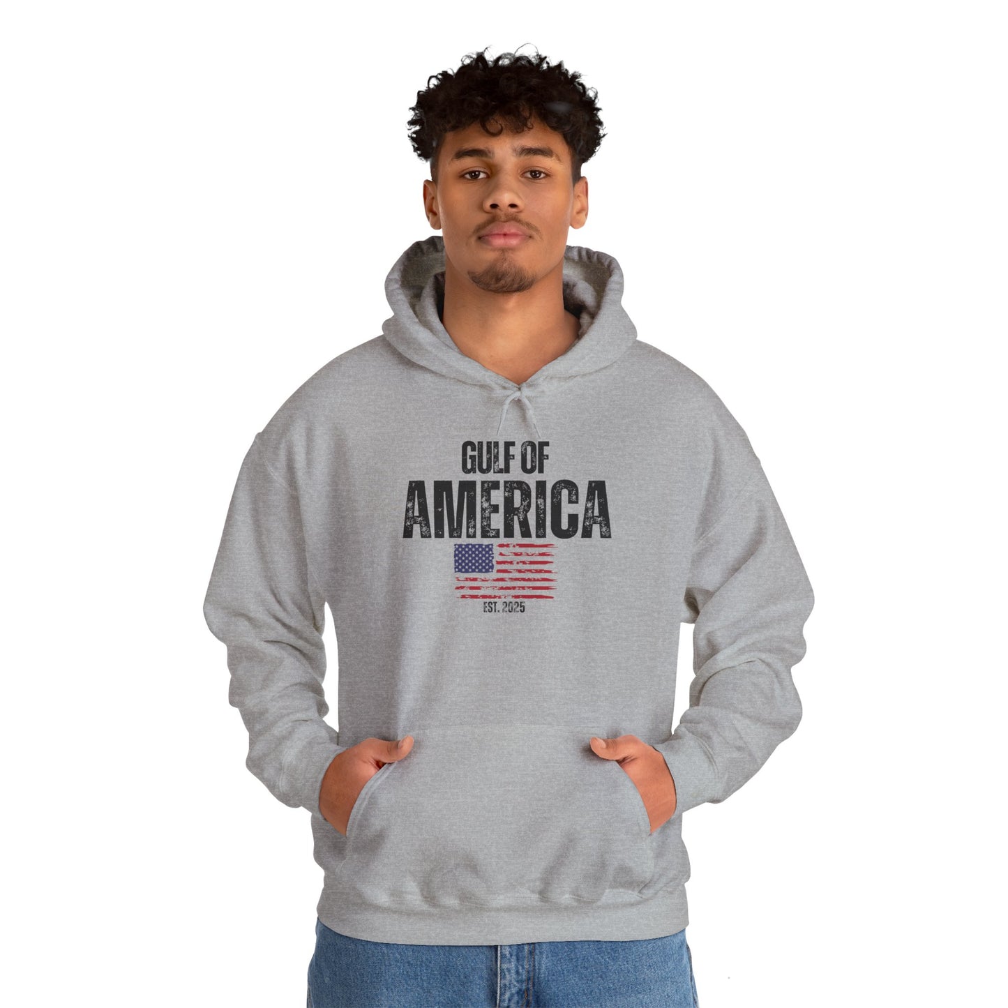 Unisex Heavy Blend™ Hooded Sweatshirt Gulf of America Distressed Flag