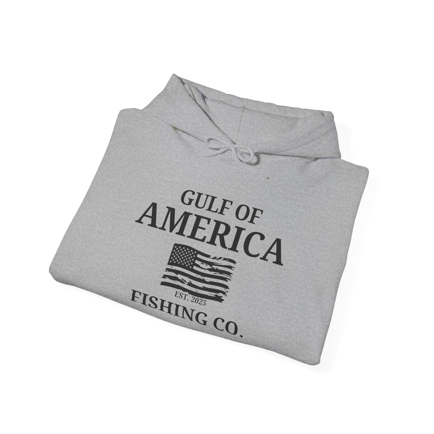 Unisex Heavy Blend™ Hooded Sweatshirt Gulf of America Fishing Co Distressed Flag