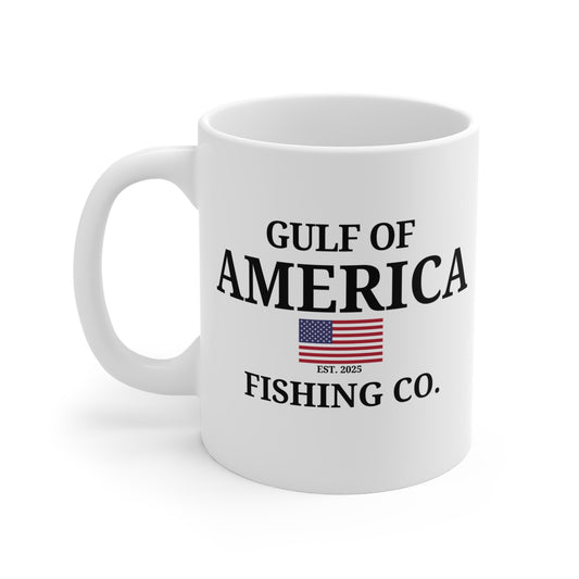 Gulf of America Fishing Co with Flag Mug 11oz