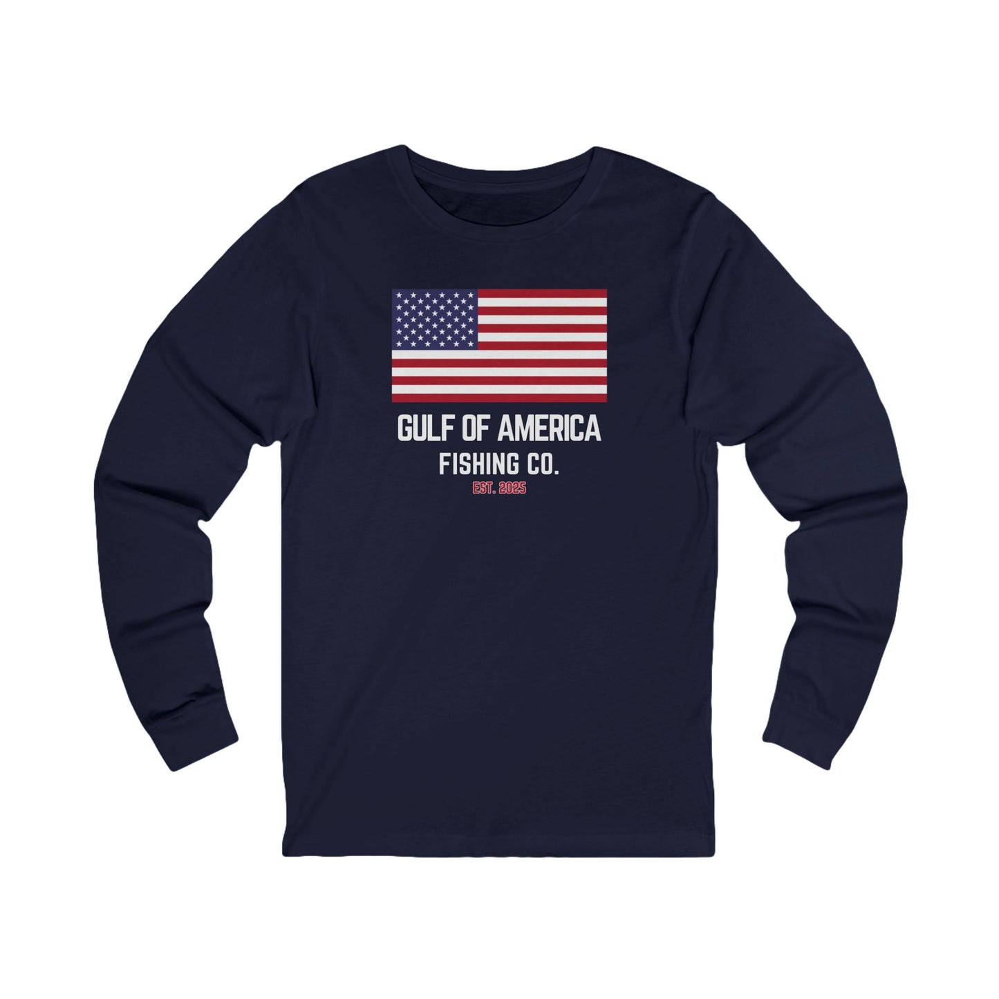 Unisex Jersey Long Sleeve Gulf of America Fishing Co Large Flag