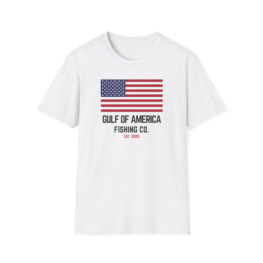 Unisex Softstyle T-Shirt Gulf of America Fishing Co Large Flag