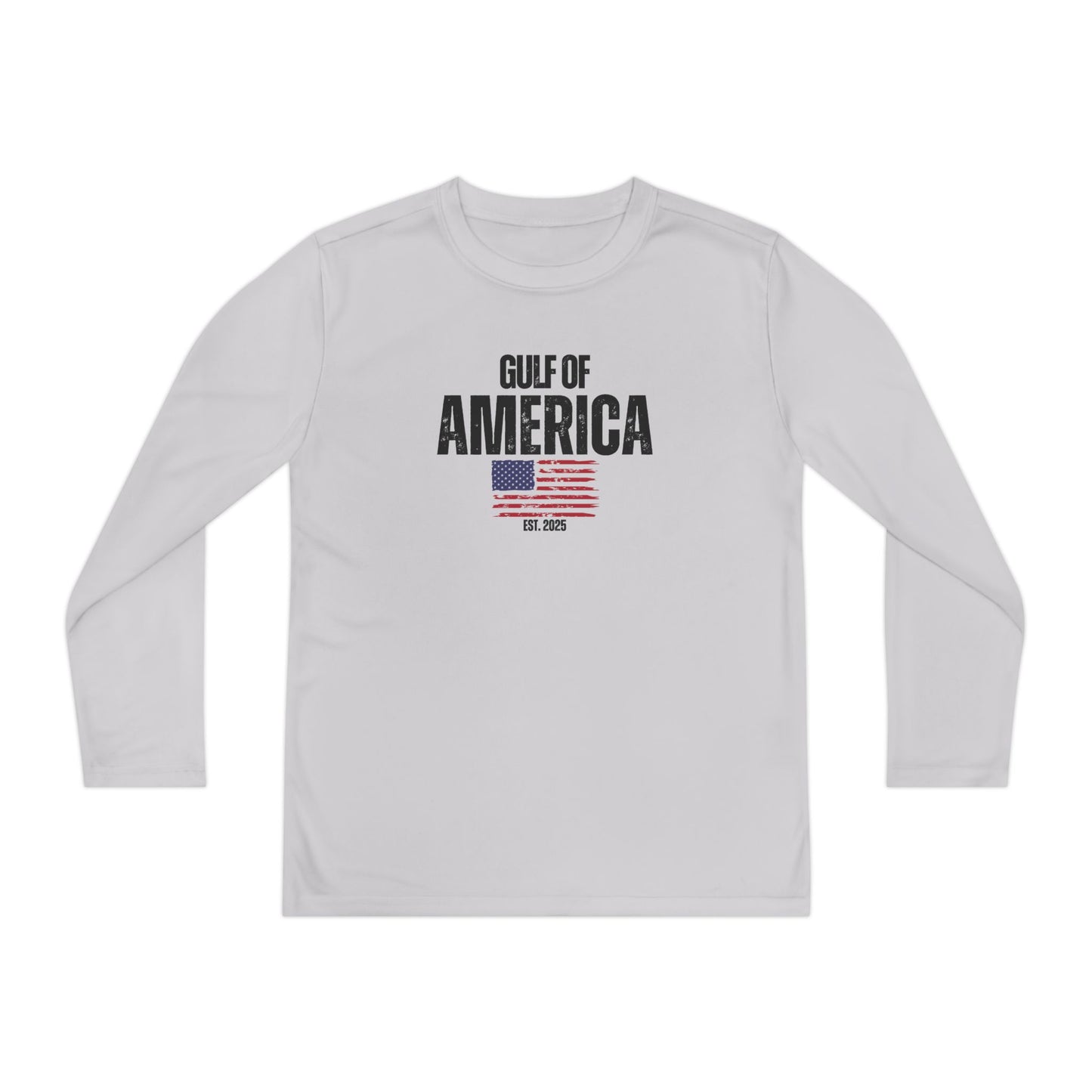 Youth Long Sleeve Competitor Tee Gulf of America Distressed Flag