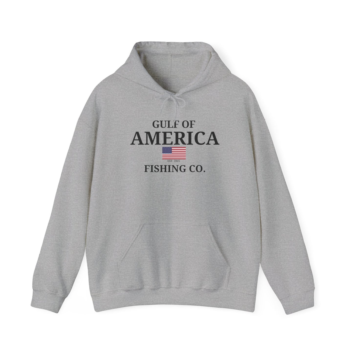 Unisex Heavy Blend™ Hooded Sweatshirt Gulf of America Fishing Co with Flag