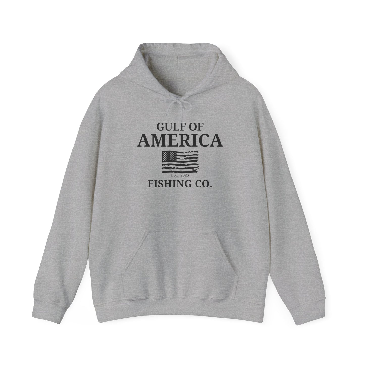 Unisex Heavy Blend™ Hooded Sweatshirt Gulf of America Fishing Co Distressed Flag