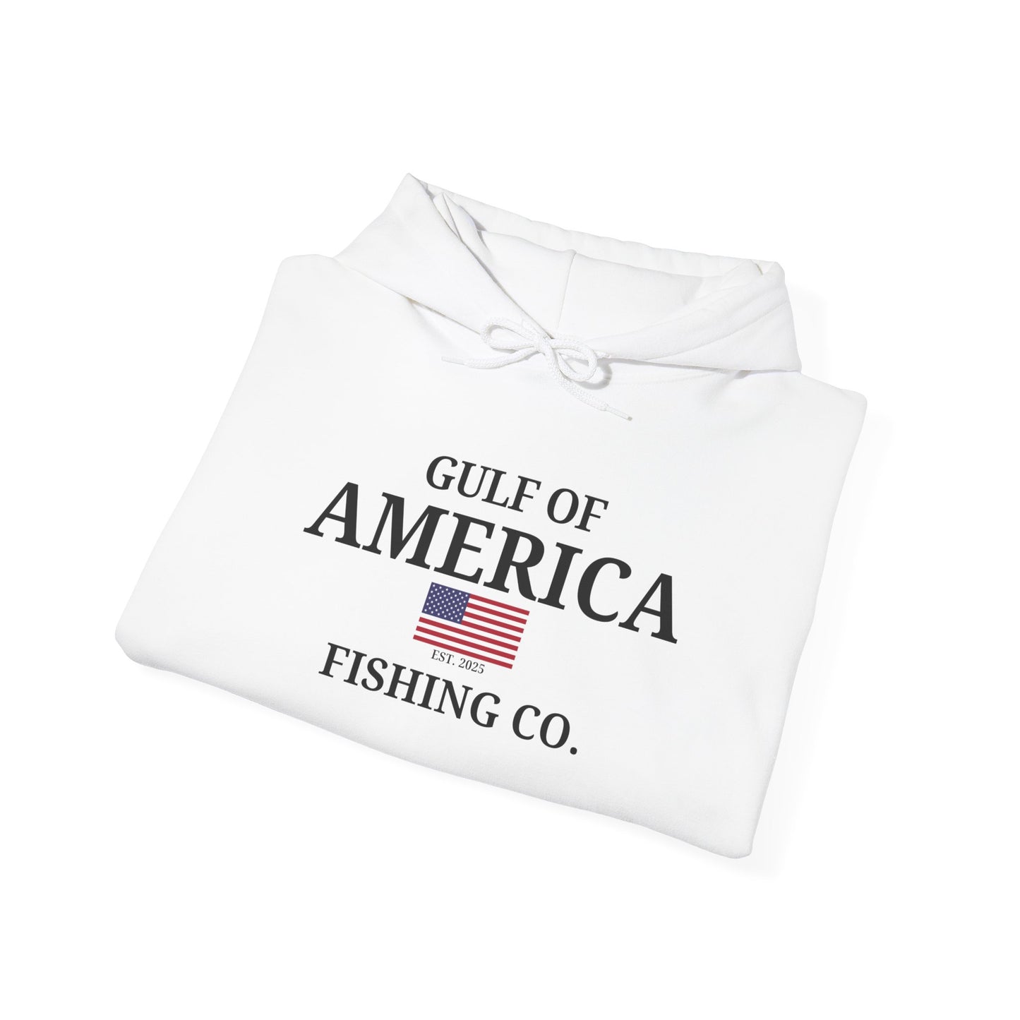 Unisex Heavy Blend™ Hooded Sweatshirt Gulf of America Fishing Co with Flag