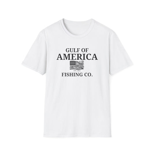 Unisex Softstyle T-Shirt Gulf of America Fishing Co Distressed Flag