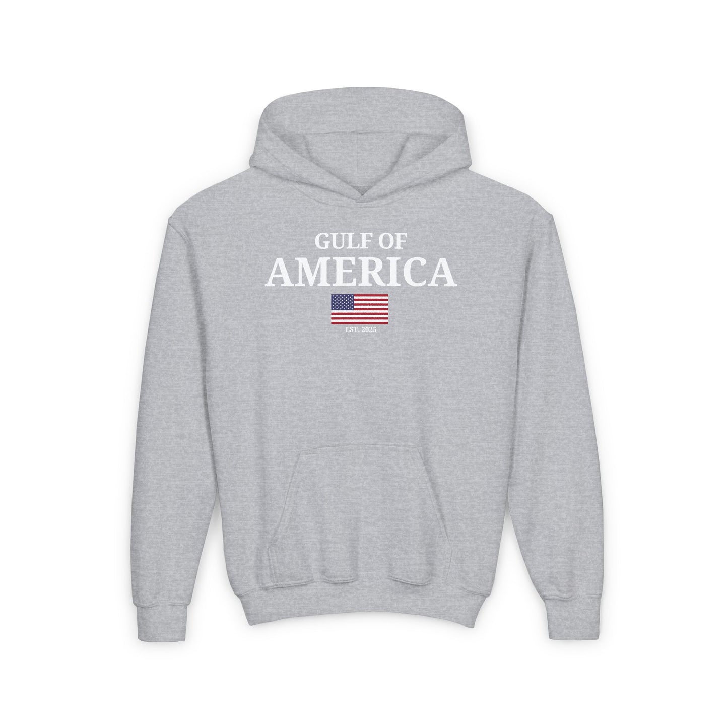 Youth Heavy Blend Hooded Sweatshirt Gulf of America with Flag