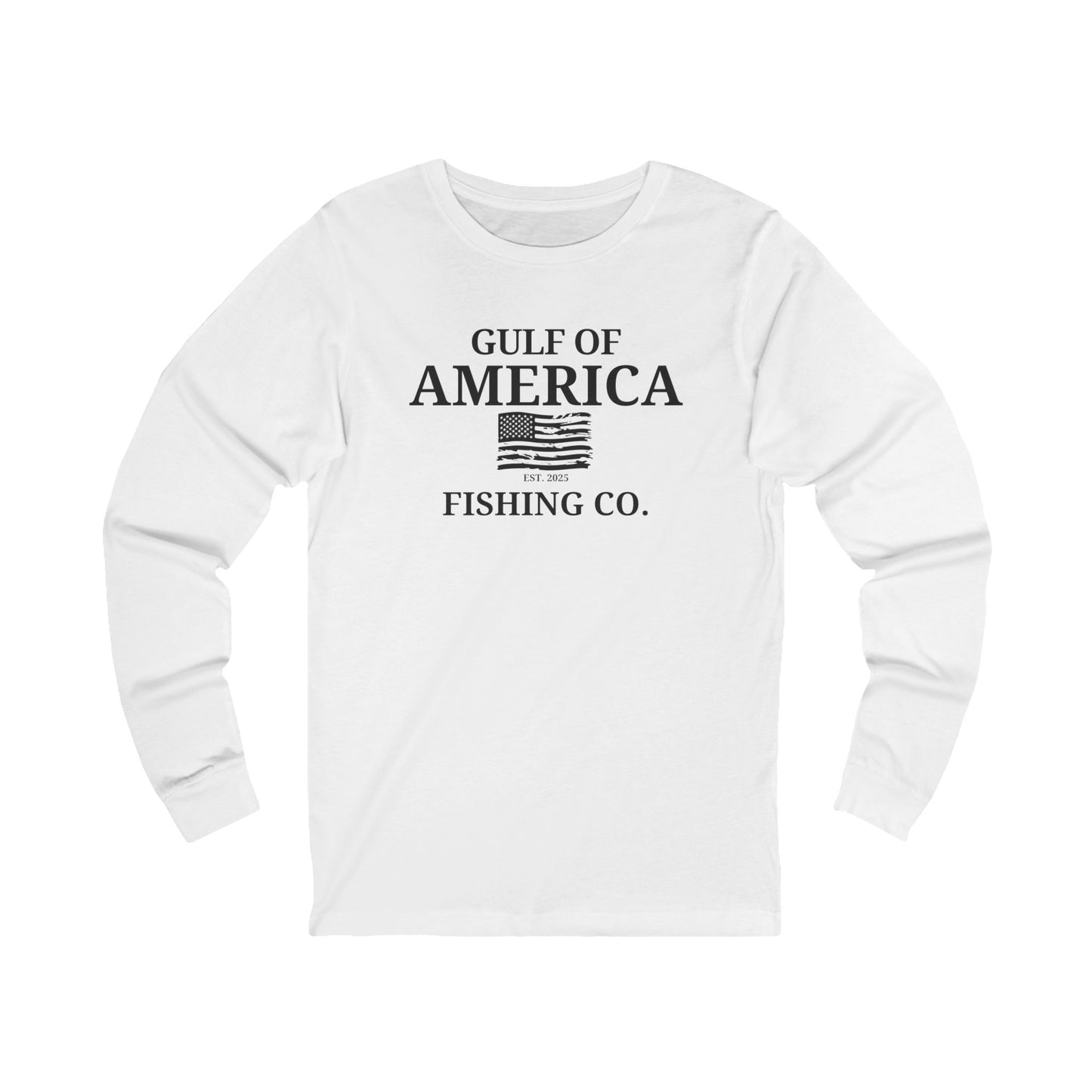 Unisex Jersey Long Sleeve Gulf of America Fishing Co Distressed Flag