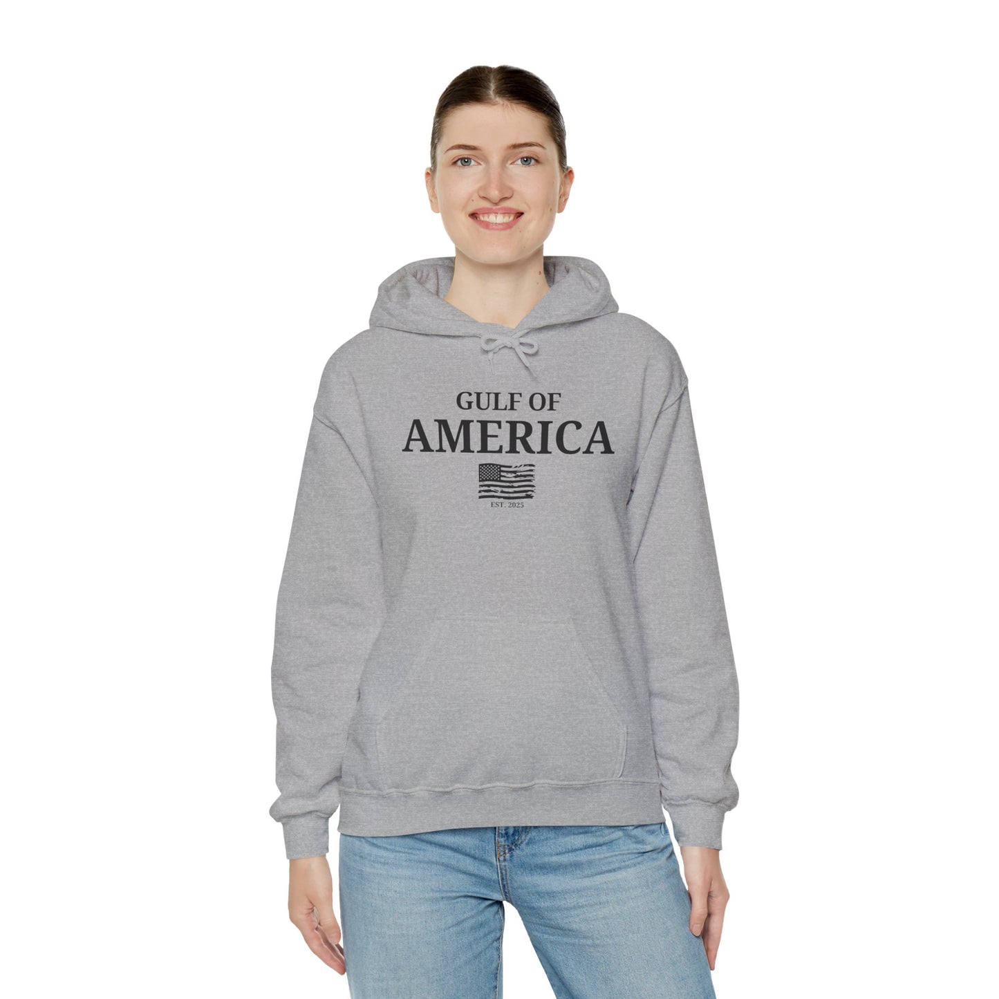 Unisex Heavy Blend™ Hooded Sweatshirt Gulf of America with Distressed Flag