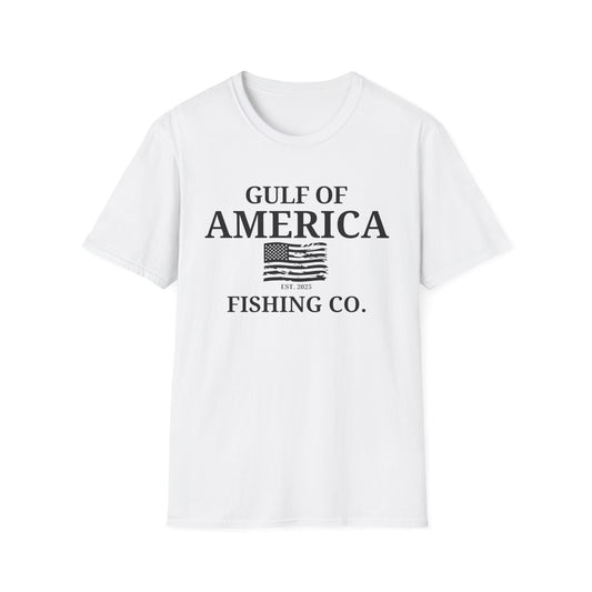 Unisex Softstyle T-Shirt Gulf of America Fishing Co Distressed Flag