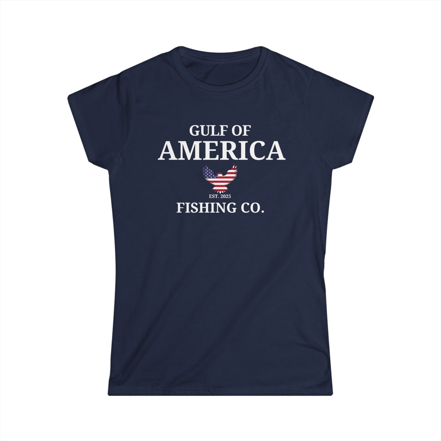 Women's Softstyle Tee Gulf of America Fishing Co with Eagle