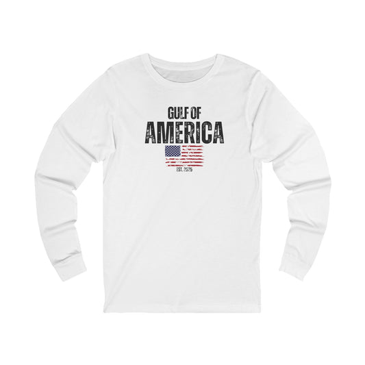 Unisex Jersey Long Sleeve Gulf of America Distressed Flag